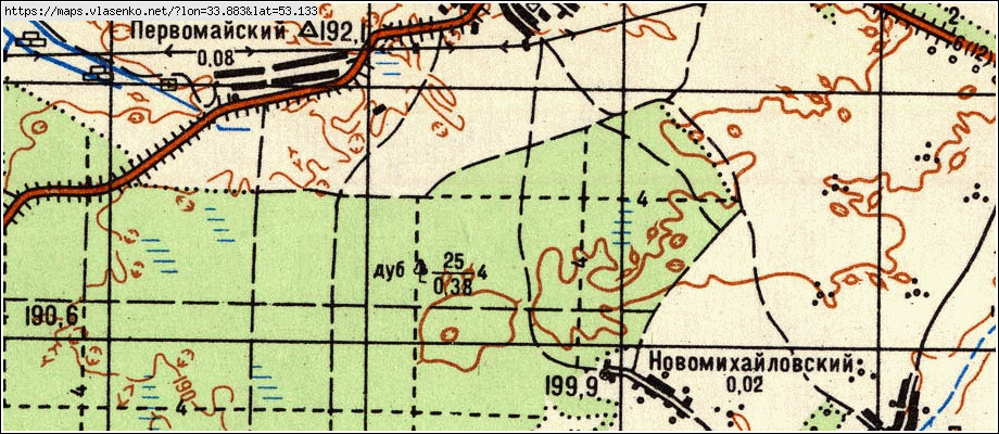 Карта ОЛЬХОВКА, Брянская область, Выгоничский район