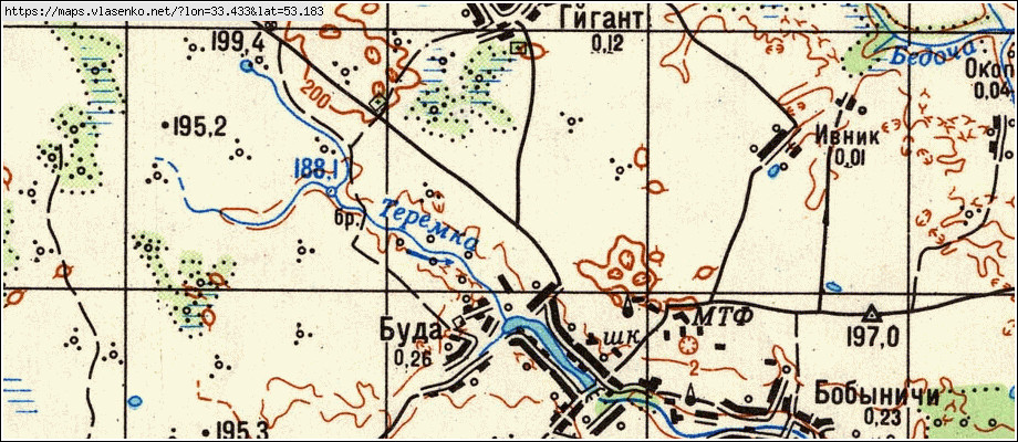 Карта ГИГАНТ, Брянская область, Жирятинский район