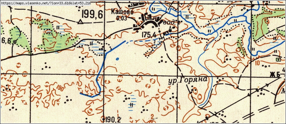 Карта КАШОВО, Брянская область, Жирятинский район