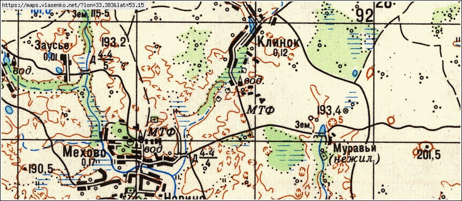 Карта КЛИНОК, Брянская область, Жирятинский район