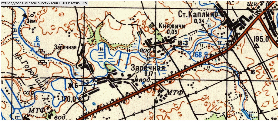 Карта КНЯЖИЧИ, Брянская область, Жирятинский район