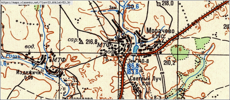 Карта МОРАЧЕВО, Брянская область, Жирятинский район
