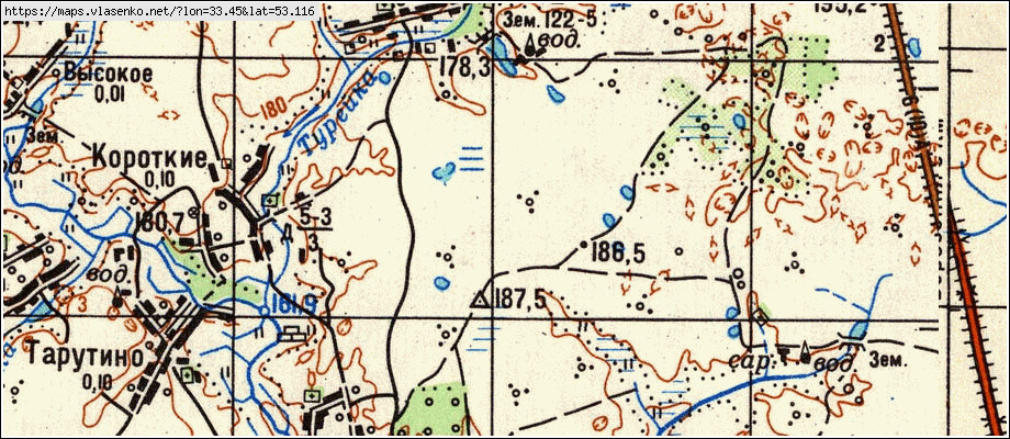 Карта САДОВИЧИ, Брянская область, Жирятинский район