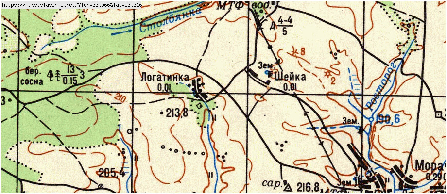 Карта ШЕЙКА, Брянская область, Жирятинский район