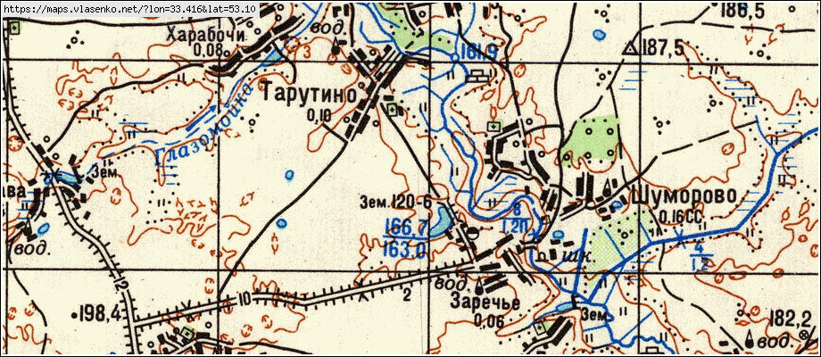 Карта ТАРУТИНО, Брянская область, Жирятинский район