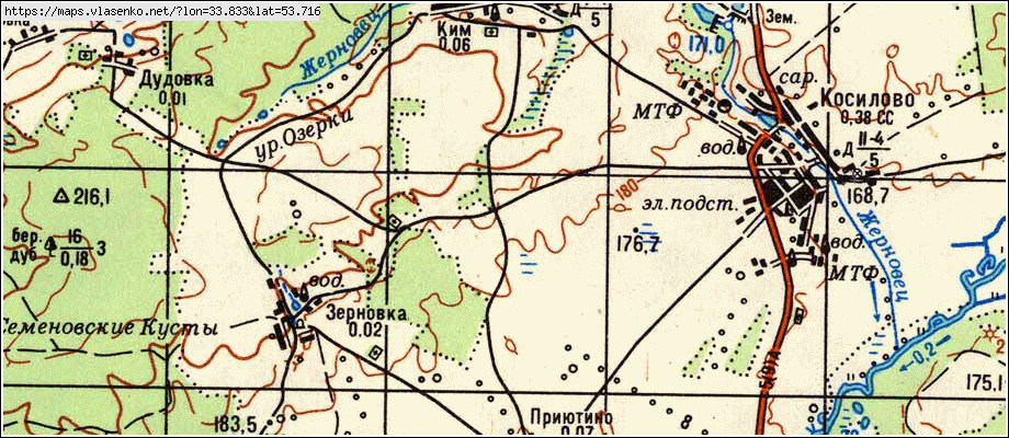 Карта КИМ, Брянская область, Жуковский район