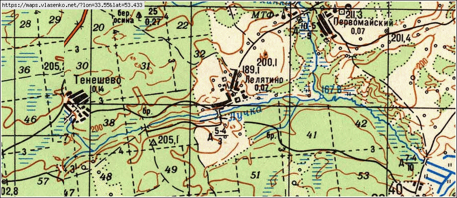 Карта ЛЕЛЯТИНО, Брянская область, Жуковский район