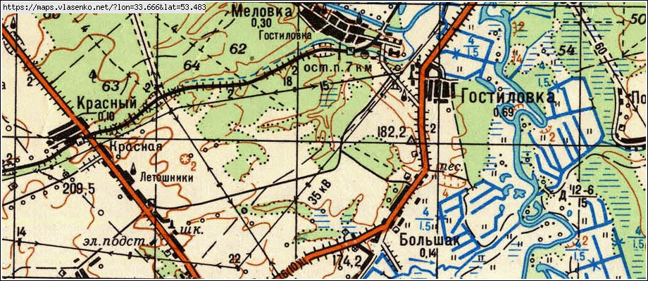 Карта МЕЛОВКА, Брянская область, Жуковский район