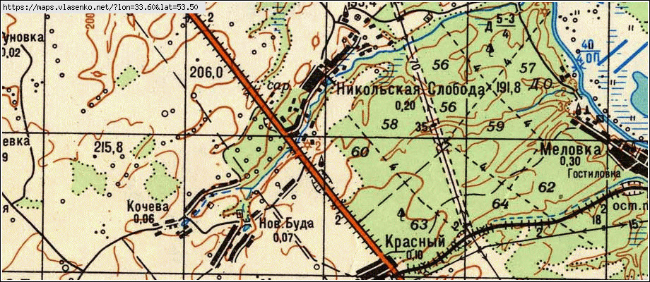 Карта НИКОЛЬСКАЯ СЛОБОДА, Брянская область, Жуковский район