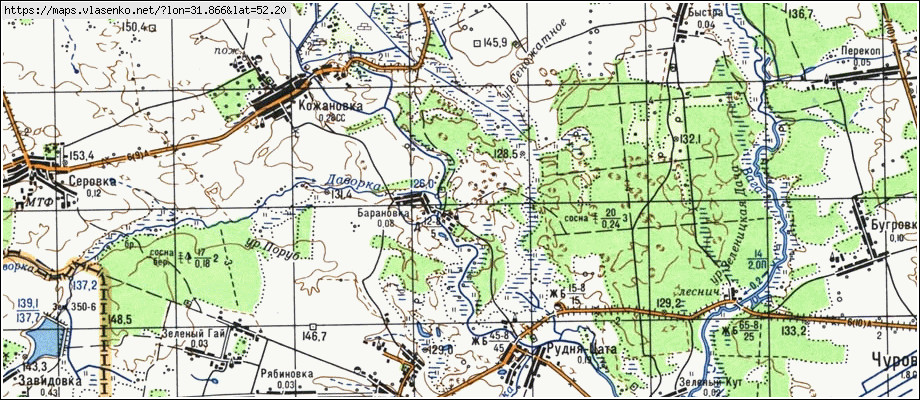 Карта БАРАНОВКА, Брянская область, Злынковский район