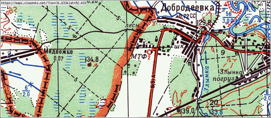 Карта КАМЕНЬ, Брянская область, Злынковский район