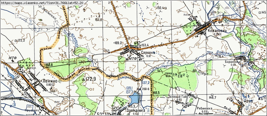 Карта СЕРОВКА, Брянская область, Злынковский район