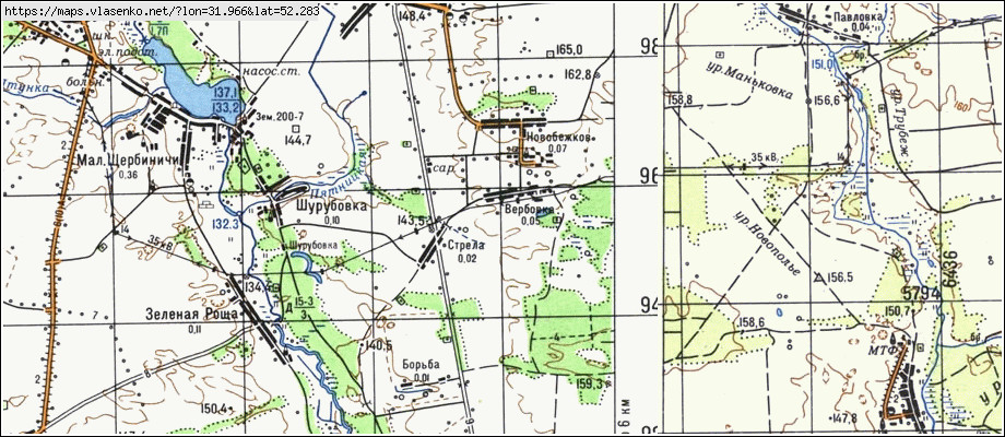 Карта СТРЕЛА, Брянская область, Злынковский район