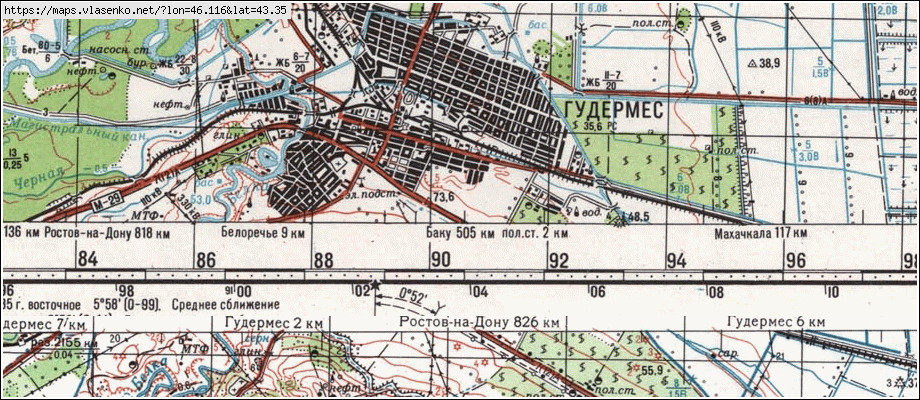 Карта город гудермес