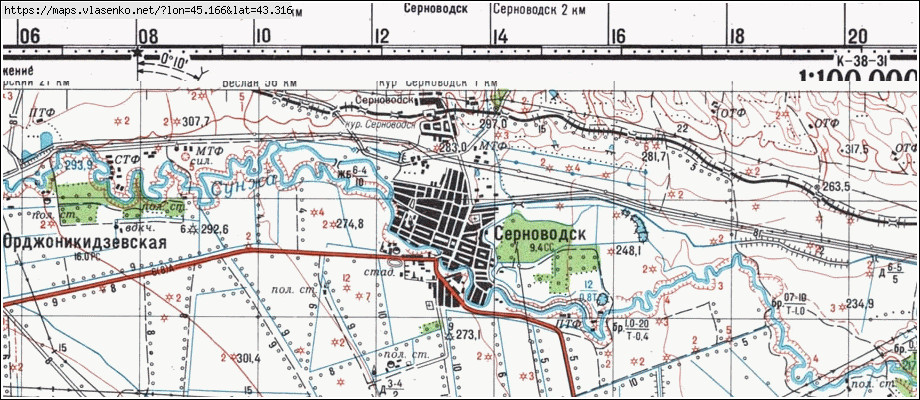 Карта серноводска с улицами