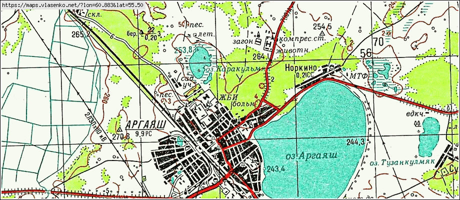 Карта аргаяшского района 1936