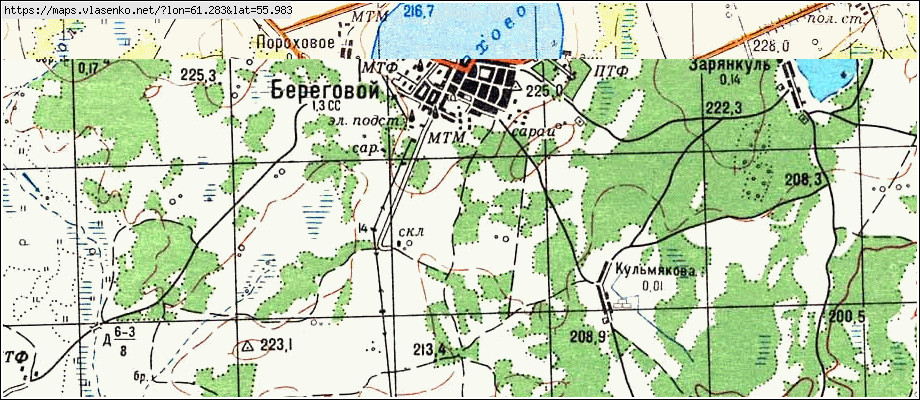 Старая карта каслинского района