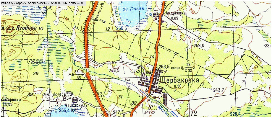 Старая карта каслинского района