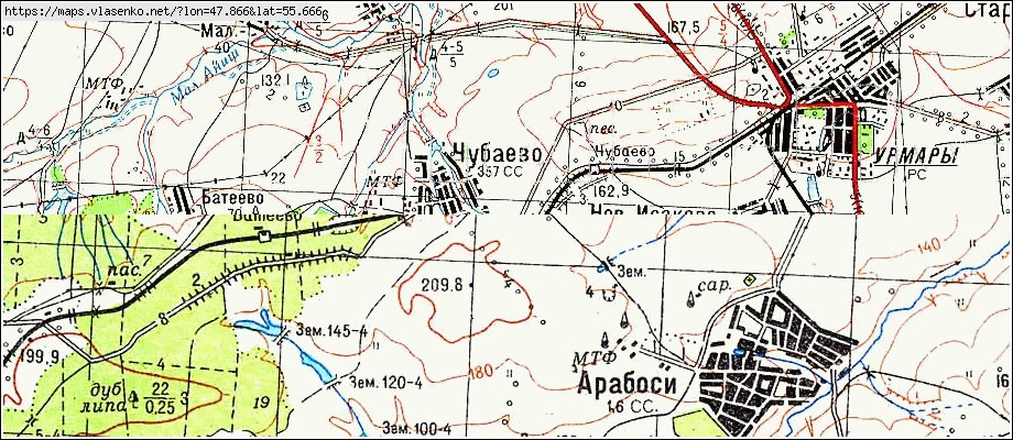 Карта урмарского района