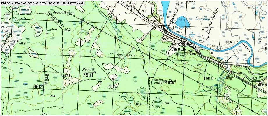 Карта ЛЕУШИ, Ханты-Мансийский АО область, Кондинский район