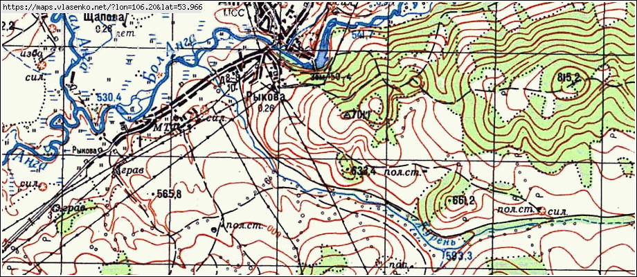 Карта поселок ангарский