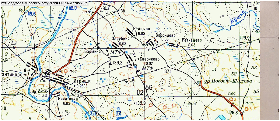 Карта ВОРОНЦОВО, Ивановская область, Ильинский район
