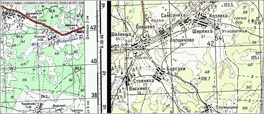 Карта кинешемского района ивановской области подробная с деревнями