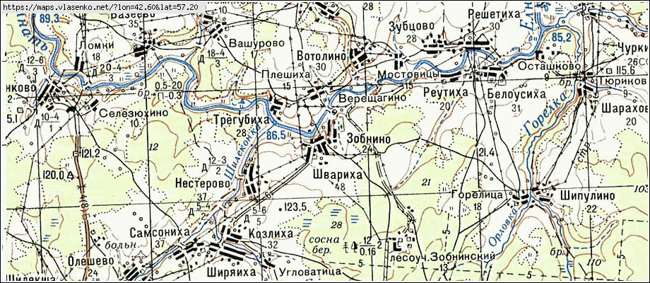 Карта вичугского района ивановской области подробная с деревнями