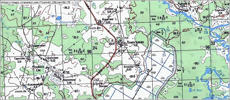 Старая карта палехского района