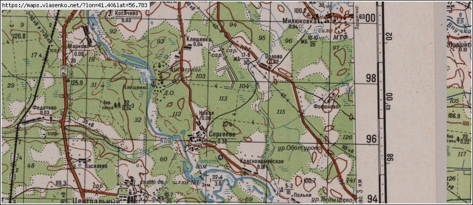 Карта КЛЕЩЕВКА, Ивановская область, Шуйский район