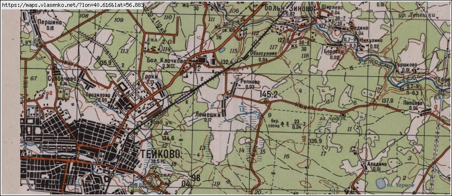 Старая карта тейковского района ивановской области