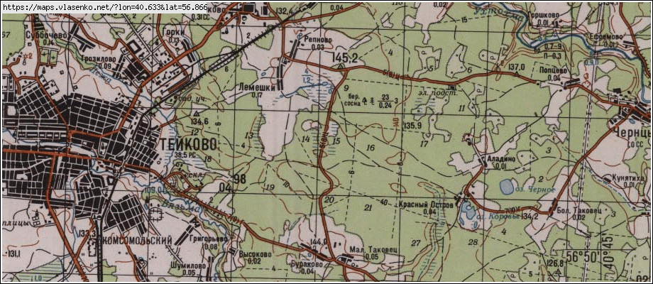 Старая карта тейковского района ивановской области