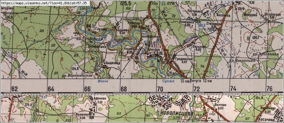 Карта НАСАКИНО, Ивановская область, Вичугский район