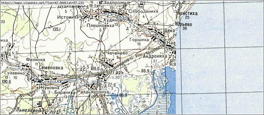 Карта ЩЕКОТИХА, Ивановская область, Юрьевецкий район