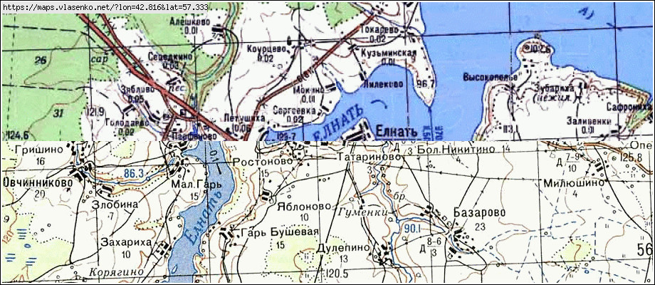 Карта ЕЛНАТЬ, Ивановская область, Юрьевецкий район