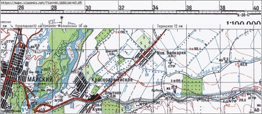 Топографическая карта кбр