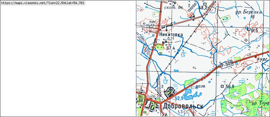 Карта ПРИОЗЕРНОЕ, Калининградская область, Черняховский район