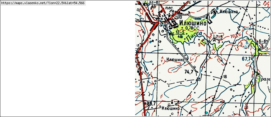 Карта КОСТИНО, Калининградская область, Гусевский район