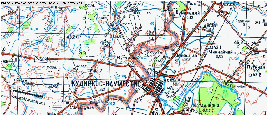 Карта КУТУЗОВО, Калининградская область, Краснознаменский район