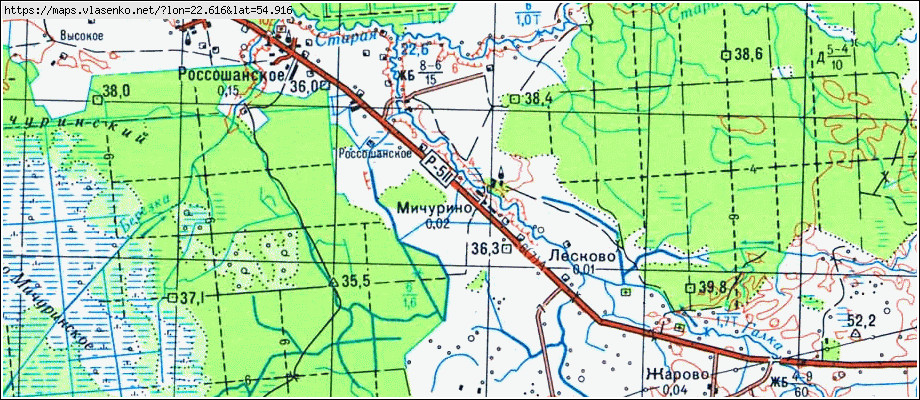 Карта МИЧУРИНО, Калининградская область, Краснознаменский район