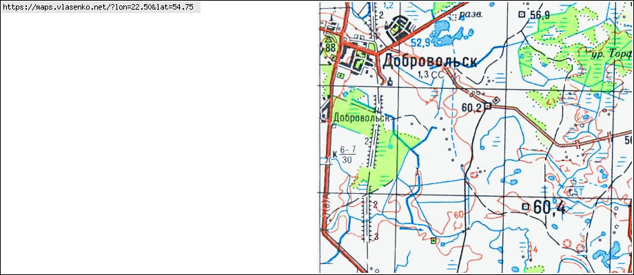 Карта ЖЕЛЕЗНОДОРОЖНОЕ, Калининградская область, Краснознаменский район