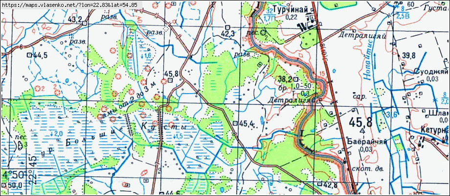 Карта ГРУШЕВКА, Калининградская область, Неманский район
