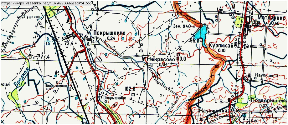 Карта НЕКРАСОВО, Калининградская область, Нестеровский район