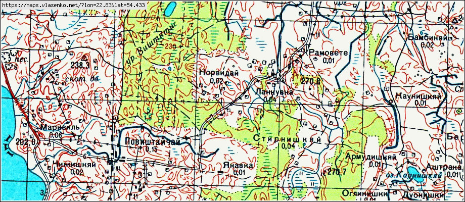 Карта ШИЛОВО, Калининградская область, Озерский район