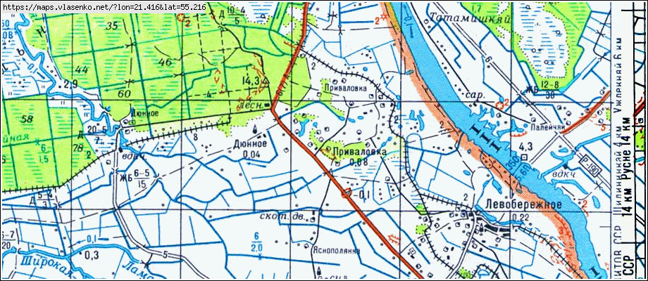 Карта ПРИВАЛОВКА, Калининградская область, Славский район