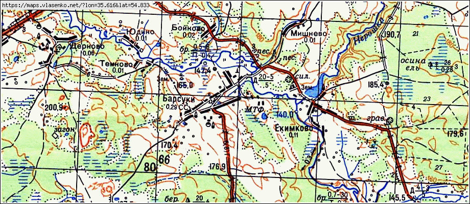 Карта думиничского района