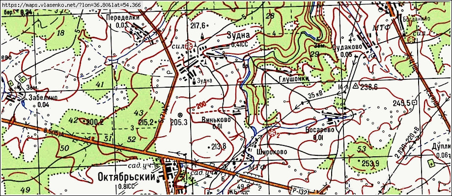 Старая карта калужской области жуковского района