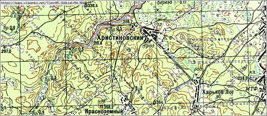 Карта ХРИСТИНОВСКИЙ, Кемеровская область, Гурьевский район