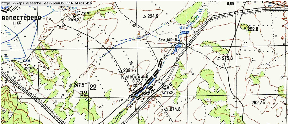 Карта КУЛЕБАКИНО, Кемеровская область, Гурьевский район