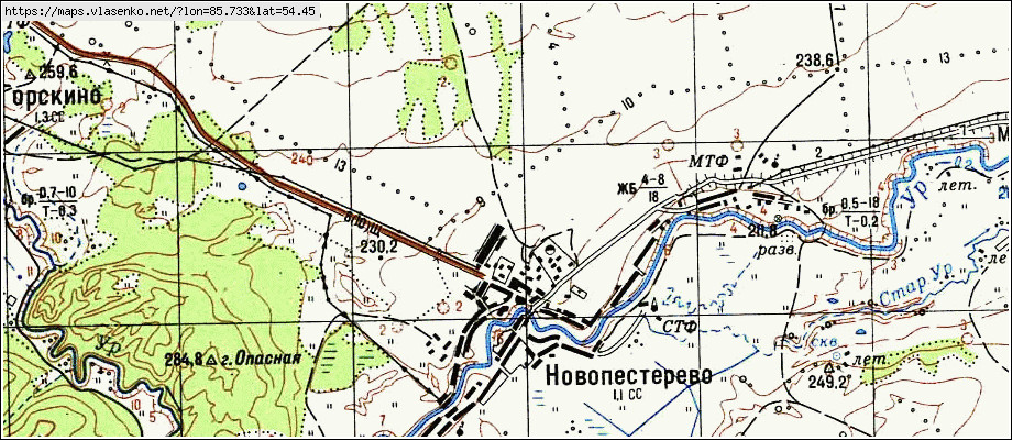 Карта НОВОПЕСТЕРЕВО, Кемеровская область, Гурьевский район